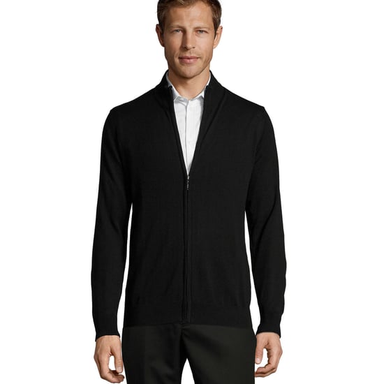 SOLS Heren Gordon gebreid vest met rits (Zwart) - Image 1
