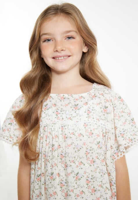 Dreimaster Blouse meisjes (kinderen) witte bloem - Image 5