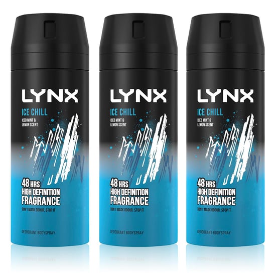 Lynx XL Ice Chill 48H Fresh Iced Mint & Lemon Scent Body Spray Deodorant,3x200ml - Image 1
