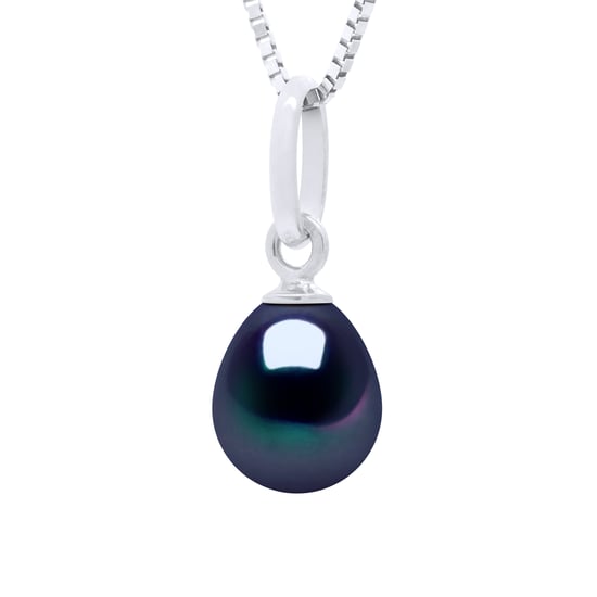 Beaded Pendant Articulated in White Gold 375 and Real Cultured Freshwater Pearl Pear 6-7 mm