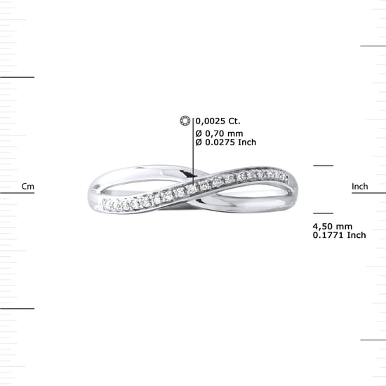 DIADEMA - Ring - Crossed - Diamonds - White Gold
