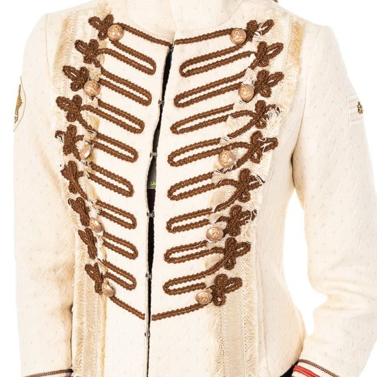 Women's long-sleeved high-neck jacket with hook and eye closure LWJG30