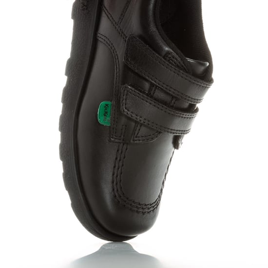 Kickers Childrens Fragma Lo leren schoenen met bandjes voor jongens, zwart - Image 6