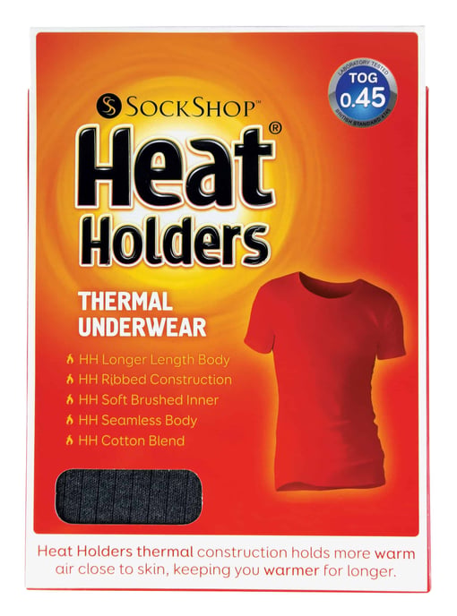 Heat Holders - Thermische bovenkant met korte mouwen voor heren - Houtskool - Image 2