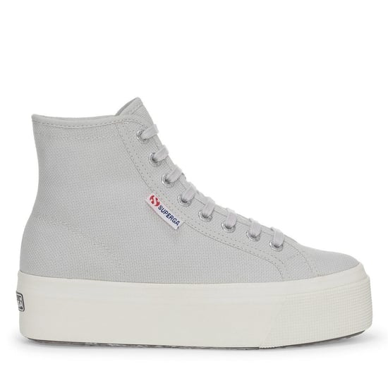 Superga Dames/Dames 2708 Hoge Tops met kant (Grijs Zilver/Avorio) - Image 1