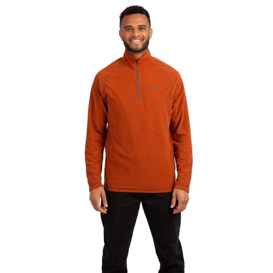 Trespass Mens Keynote Anti Pilling 1/4 Zip Fleece Top (Burnt Orange)