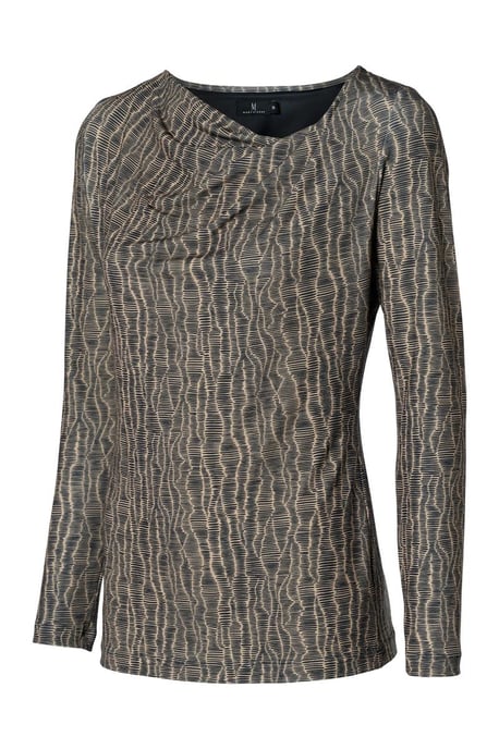 Caitlin Print Top Zwart / Taupe - Image 4