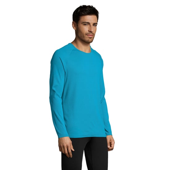 SOLS Heren Sportief T-Shirt met lange mouwen (Aqua) - Image 6