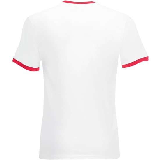 Fruit Of The Loom Heren Ringer T-shirt met korte mouwen (Wit/Rood) - Image 2