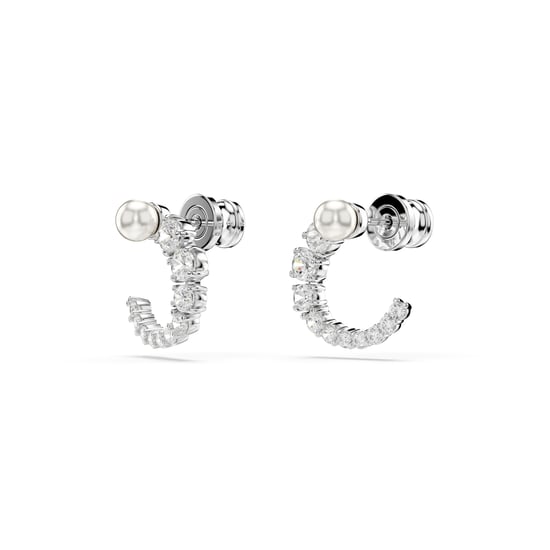 Swarovski 'Matrix' Vrouwen Hoepel Oorbellen van Basismetaal - Zilver 5692260 - Image 3