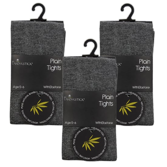 Sock Snob - 3 Paar Meisjes Bamboe Panty's Multipack | Effen Panty's voor School - Grijs - Image 2