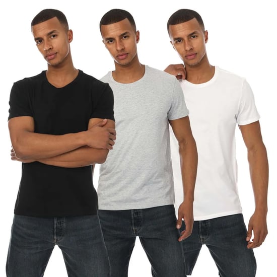 Lacoste T-shirts van effen katoen met ronde hals voor heren, set van 3, zwart-grijs-wit - Image 1