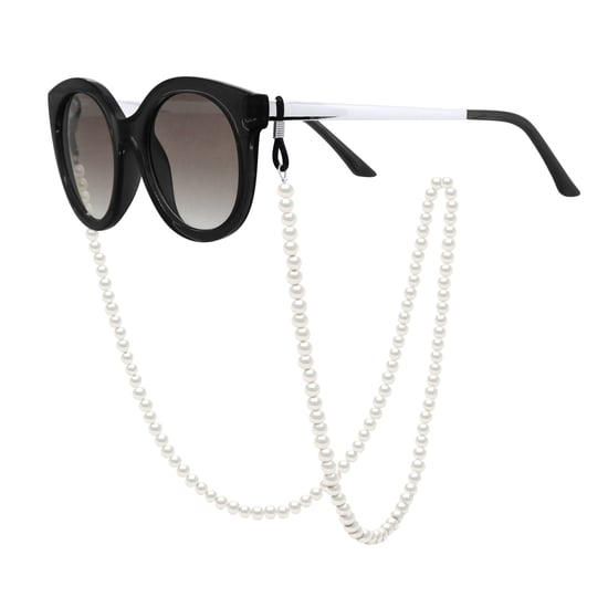 Row of Pearls Glasses Holder - Real Cultured Freshwater Pearls Semi Round-Round 5-6 mm