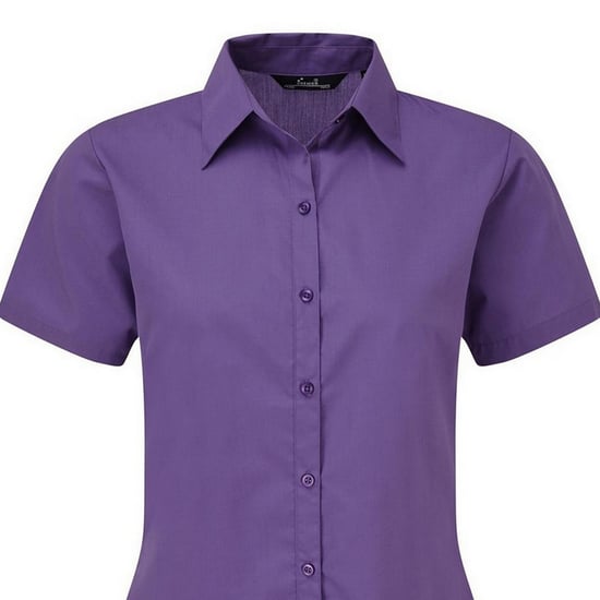 Premier Popeline blouse met korte mouwen / Gewoon werkoverhemd (Paars) - Image 2