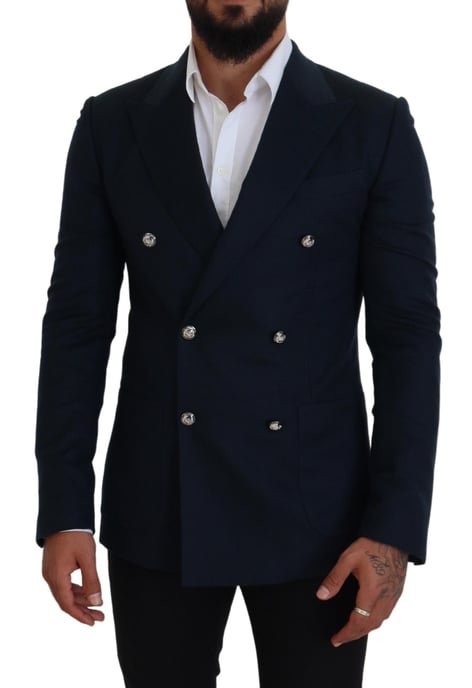 Dolce & Gabbana Heren Blauwe Dubbelzijdige Formele Jas Blazer - Image 5