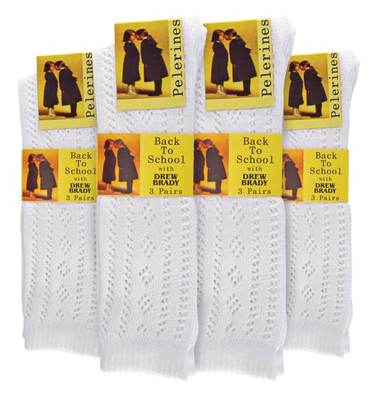 Set van 12 katoenen kniehoge witte sokken voor meisjes - Wit - Image 2