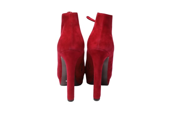 Alexander McQueen Ankle Boots in Red Suede - Image 4
