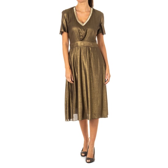 Women's short sleeve V-neck dress KWD007