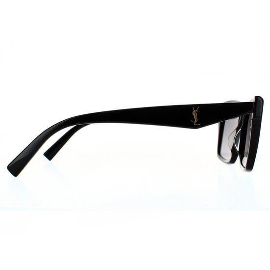Saint Laurent Rectangle Unisex Shiny Black Grey Gradient Sunglasses