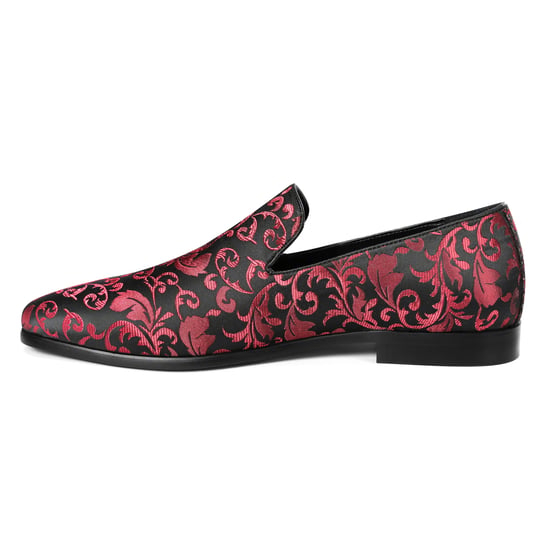 Heren Penny Loafers met Elegante Jacquard Rood - Image 3