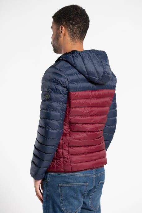 Colour Block Hooded Padded Jacket