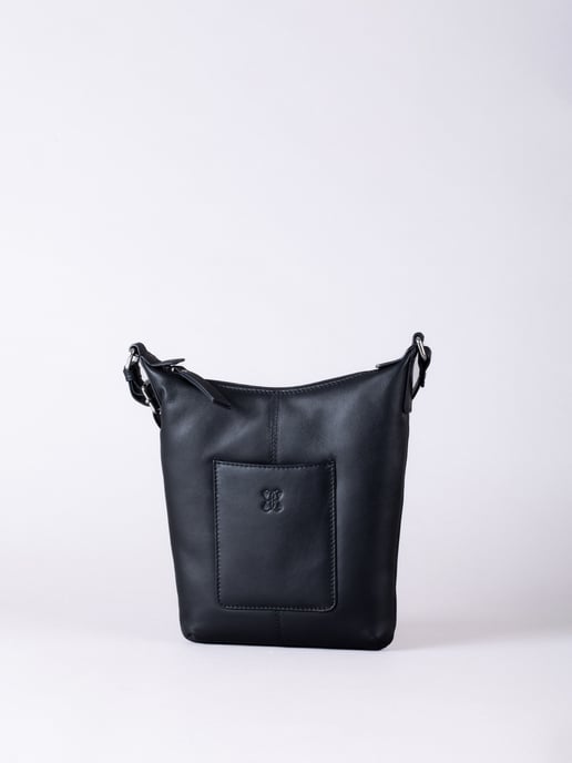Talkin Medium Leather Cross Body Bag in Black - Image 1