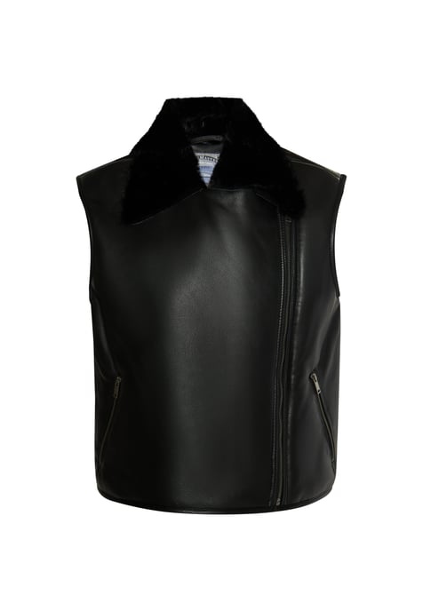 Dreimaster Leren vest Dames zwart - Image 1