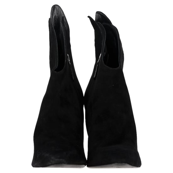Bottega Veneta Flame Heeled Ankle Boots in Black Suede - Image 2