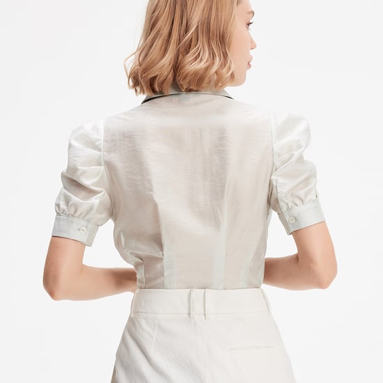 Organza blouse met korte mouwen - Image 4