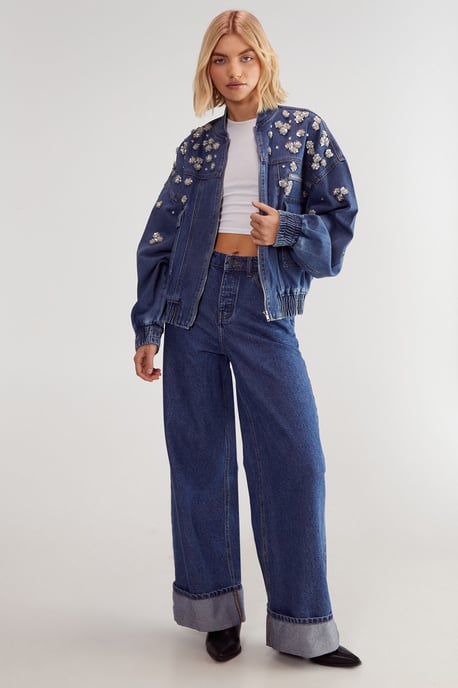 Limited Embellished Flower Applique Jacket
