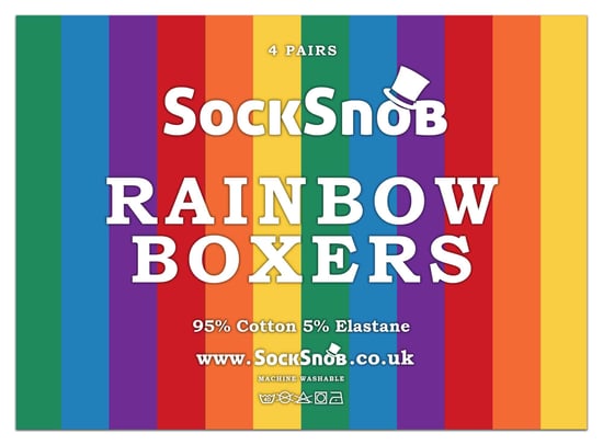 Set van 4 katoenen nieuwigheidsboxershorts voor heren - Regenboog - Image 2