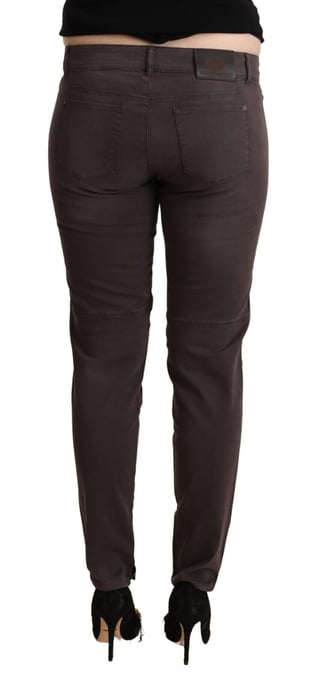 Ermanno Scervino damesbroek in bruin katoen met lage taille en slanke pasvorm - Image 3
