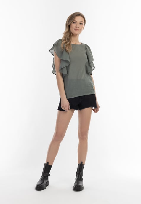 Dreimaster Blouse shirt Dames olijf - Image 2