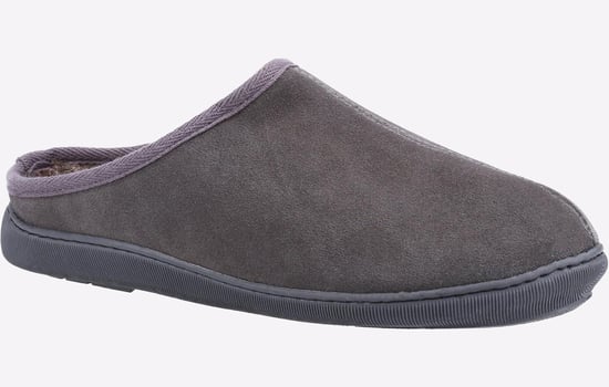 Hush Puppies Ashton Suede Heren Grijze Pantoffels - Image 2