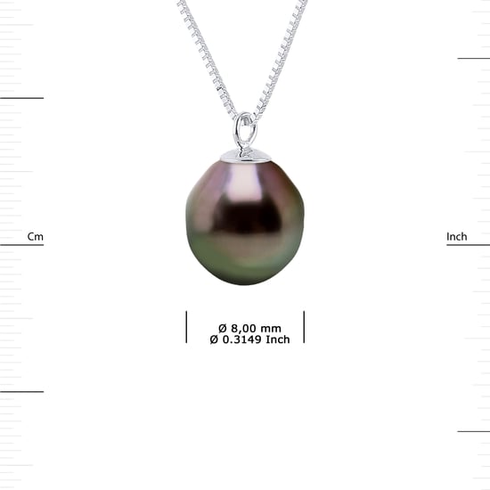 DIADEMA - Necklace - Silver and Tahitian Pearl
