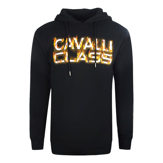 Cavalli Class Fire-logo zwarte hoodie - Image 1