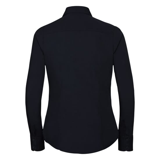 Russell Collection Dames/Dames Polycotton Slim Shirt met Lange Mouwen (Franse marine) - Image 2