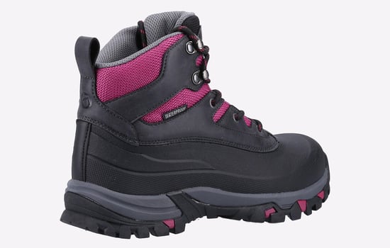 Cotswold Calmsden Rubberen Dames Wandelschoenen Grijs/Besrood - Image 3