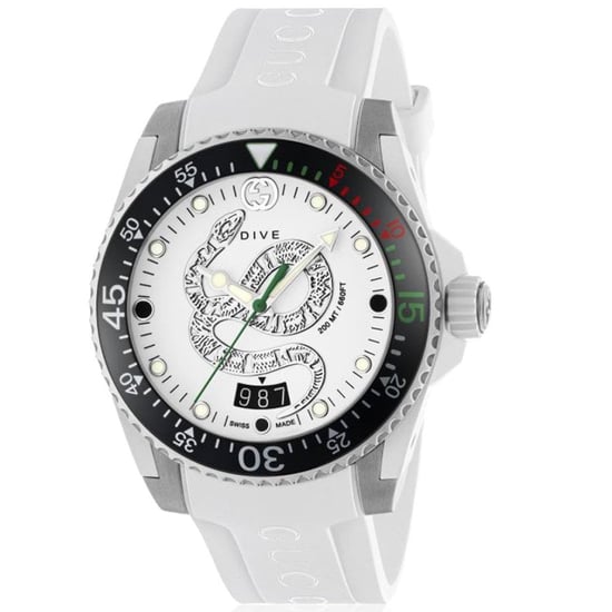 Gucci YA136330 Dive White Snake Motif Dial Herenhorloge - Image 1