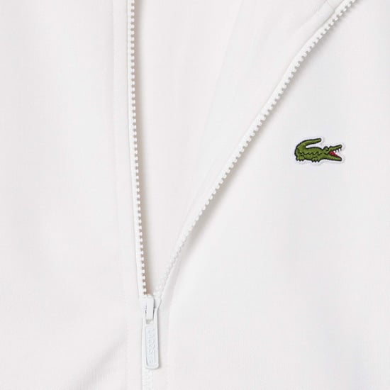 Men's Lacoste Paris Piqué Zip Front Track Jacket in Cream