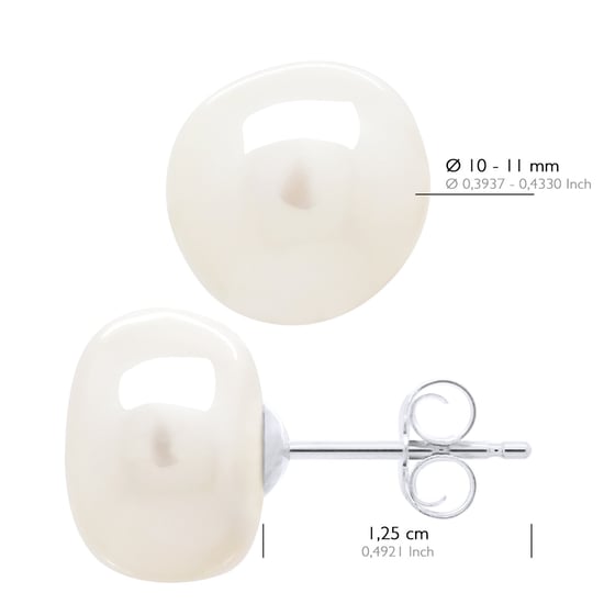 Oorbellen van Zilver 925 en Echte Cultuur Zoetwaterparels Barok 10 - 11 mm - Image 2