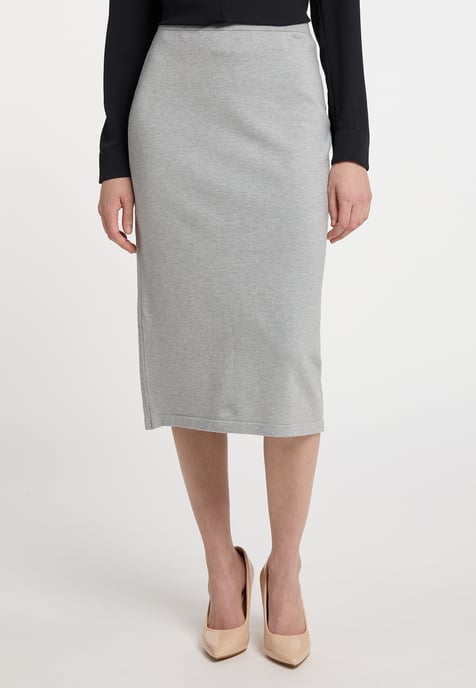 Dreimaster gebreide rok Dames grijs melange - Image 2