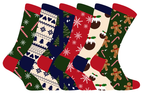 Nieuwigheid kerstsokken voor heren - 6 Pack - Image 1