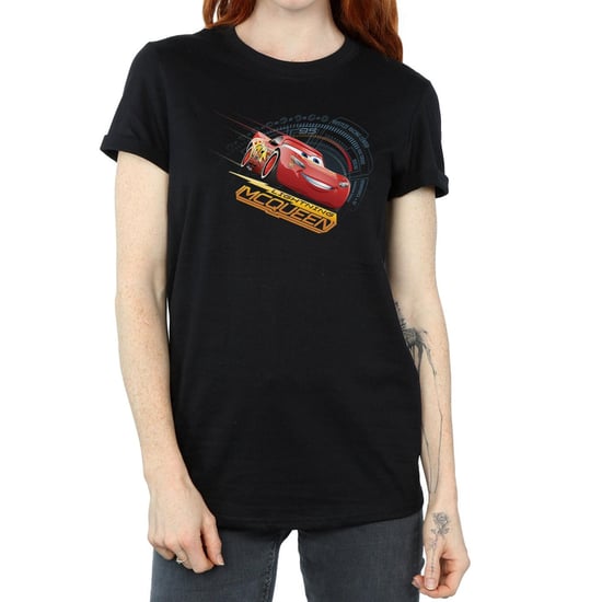 Disney Womens/Ladies Cars Lightning McQueen Cotton Boyfriend T-Shirt (Black)