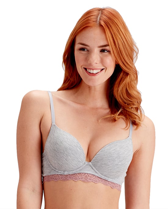 Casual Comfort Moulded T-Shirt Bra - Grey Marl/Sugar Plum