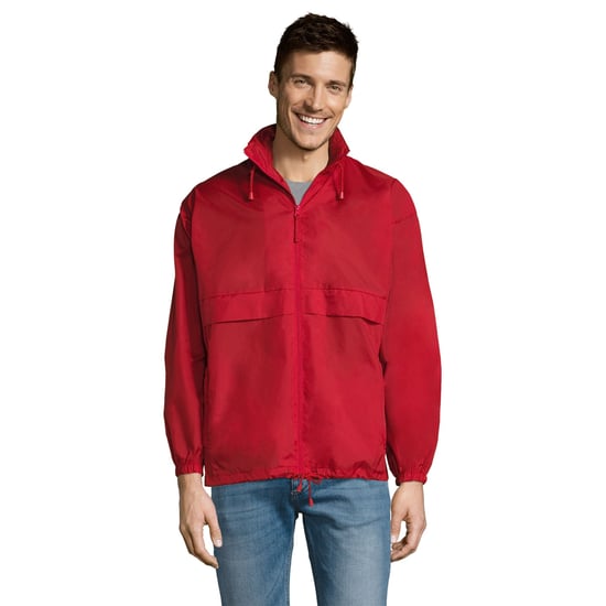 SOLS Unisex Surf Windbreaker Lichtgewicht Jasje (Rood) - Image 3