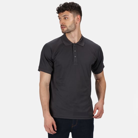 Regatta Professional Mens Coolweave Short Sleeve Polo Shirt (Iron)
