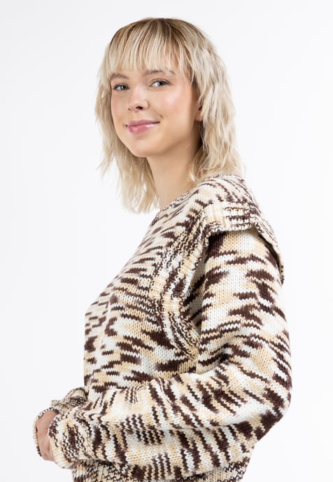 Mymo Gebreide trui Dames Bruin Veelkleurig - Image 5
