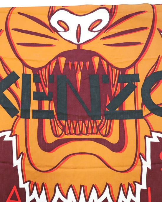 Kenzo Parijs Tijgerkopprint Sjaal in Multicolor Katoen - Image 4