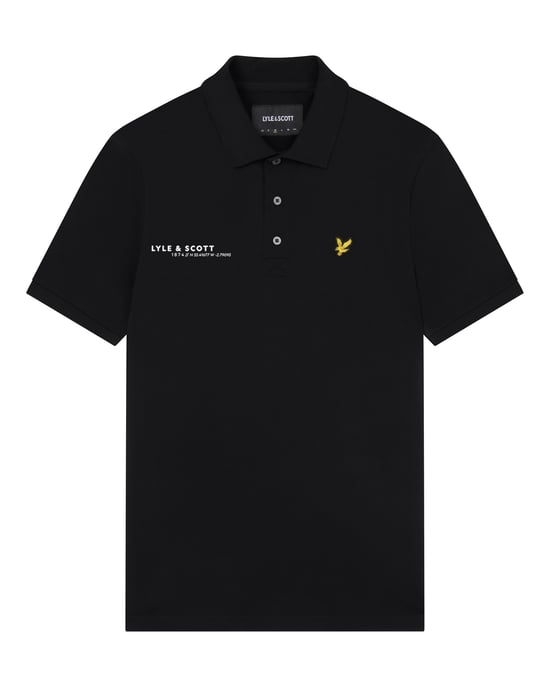 Lyle & Scott men's polo shirt with matching print in black